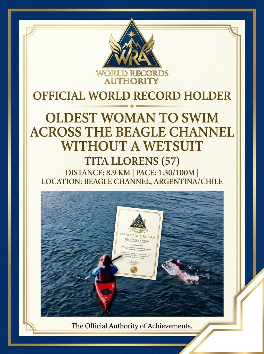 Oldest Woman to Swim Across the Beagle Channel Without a Wetsuit