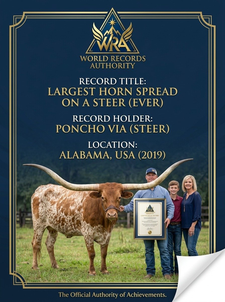Poncho Via – Largest Horn Spread on a Steer