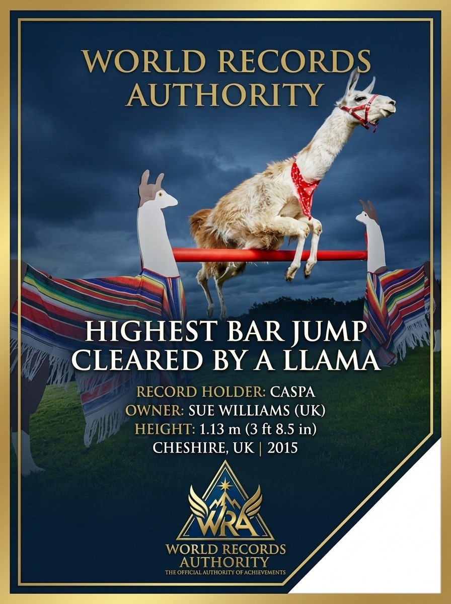 Caspa – Highest Bar Jump Cleared by a Llama