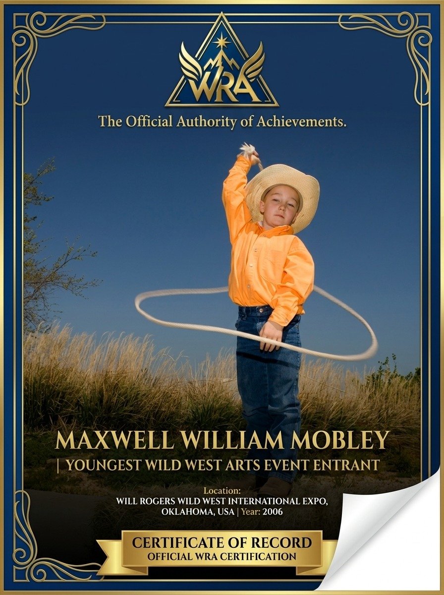 Youngest Wild West Arts Event Entrant