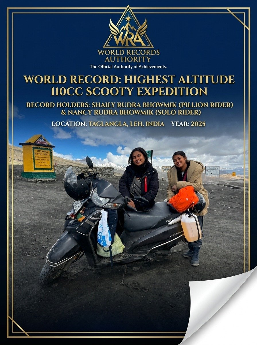 Bhowmik Sisters Highest Altitude 110cc Scooty Expedition