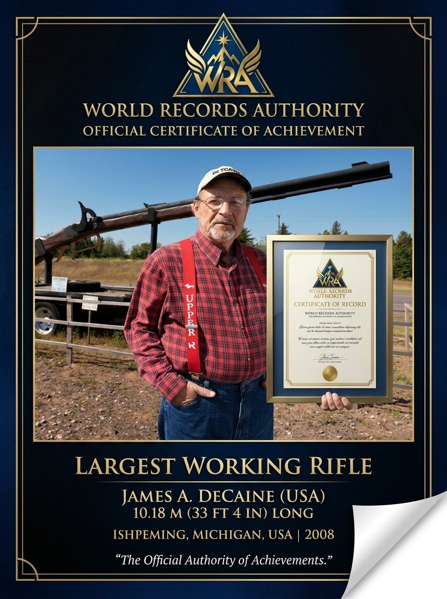 James A DeCaine Largest Working Rifle Michigan USA