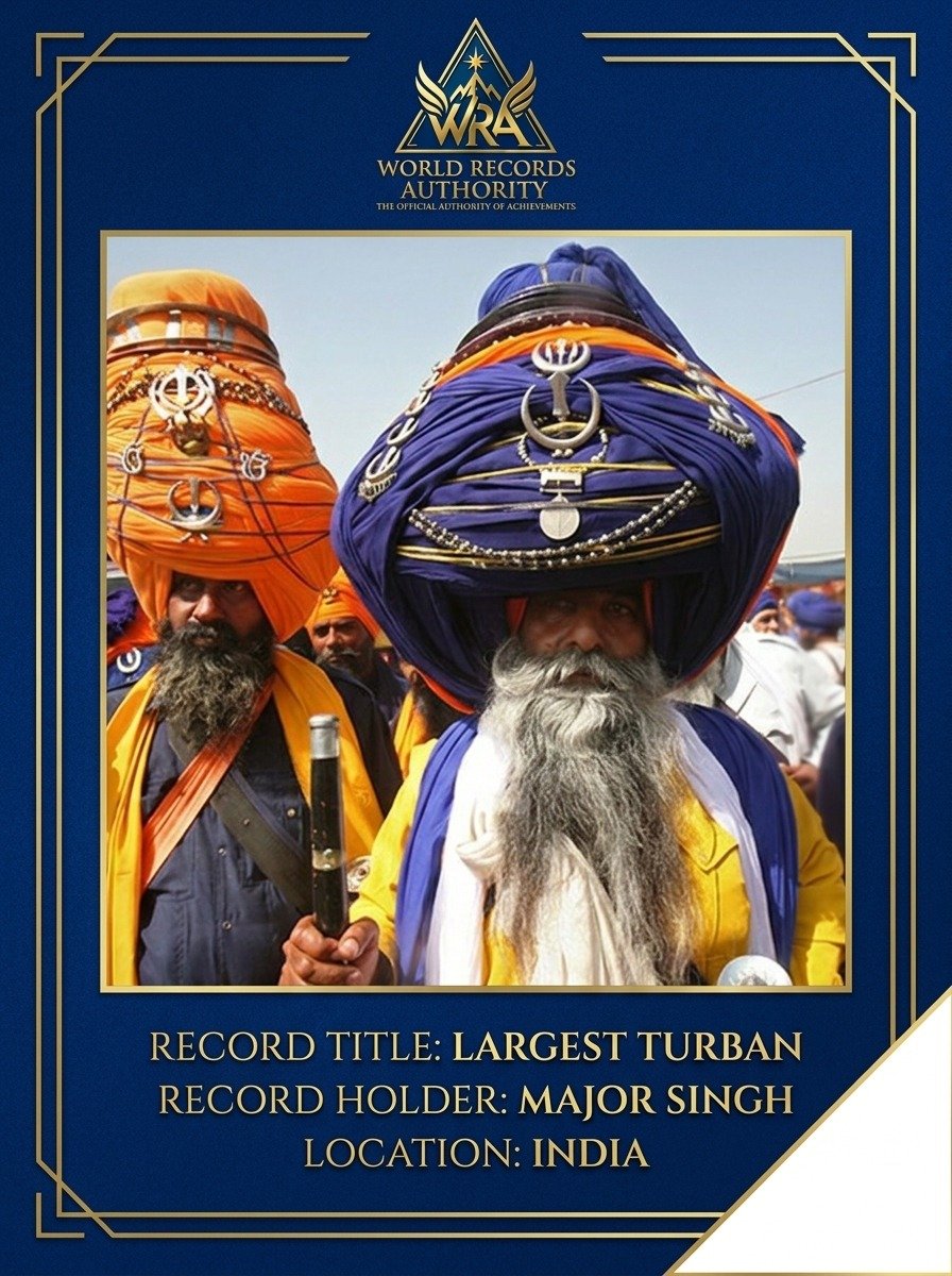 Major Singh Largest Turban India