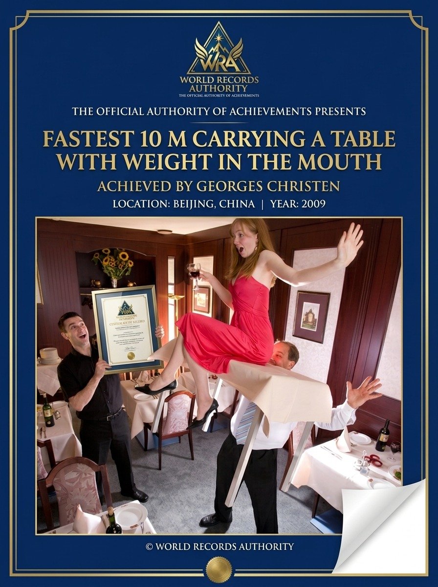 Georges Christen Fastest 10m Table Weight in Mouth