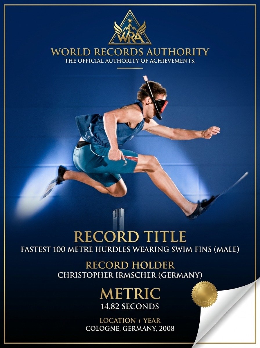 Christopher Irmscher Fastest 100m Hurdles Swim Fins