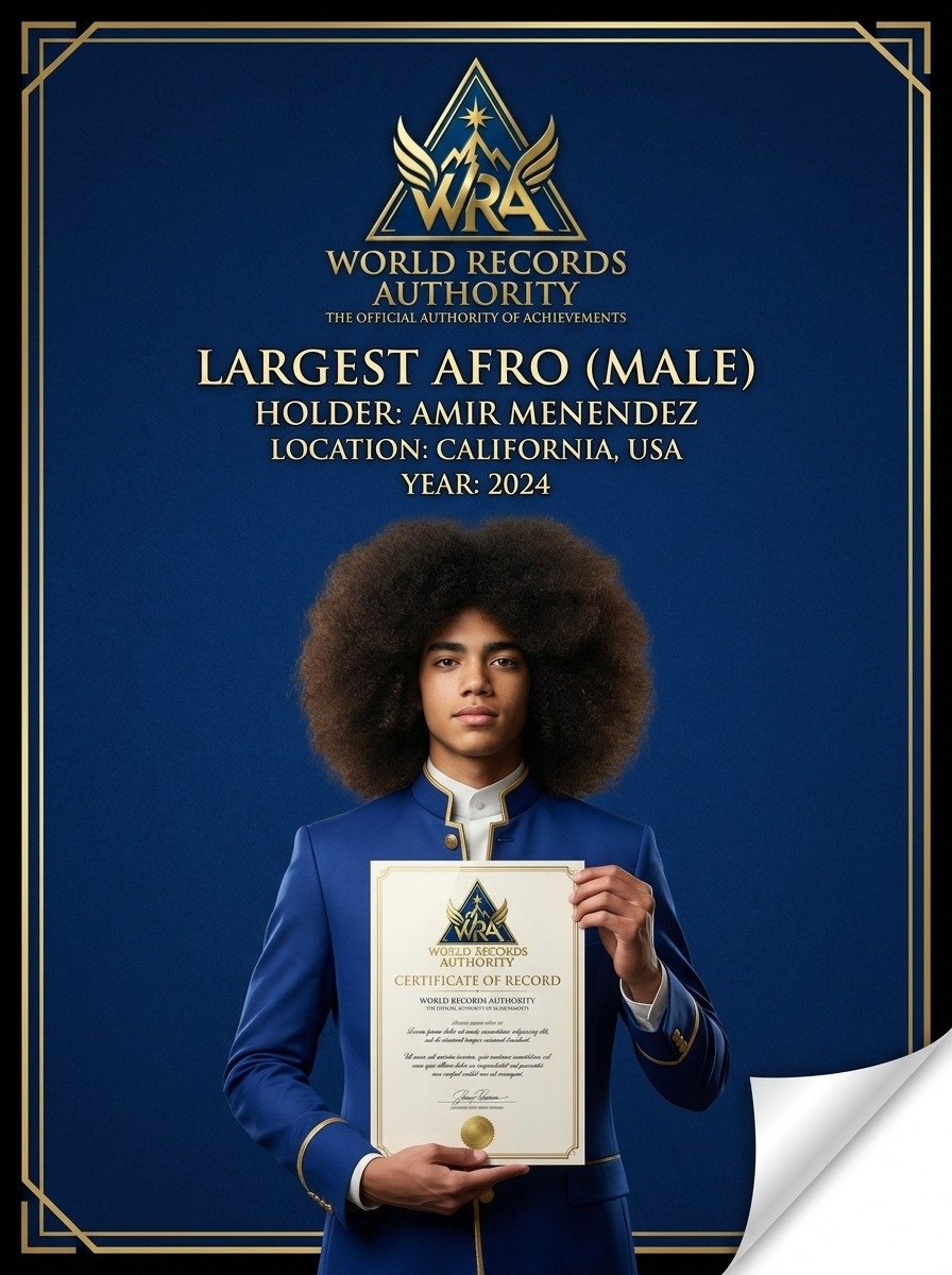 Amir Menendez Largest Afro Male