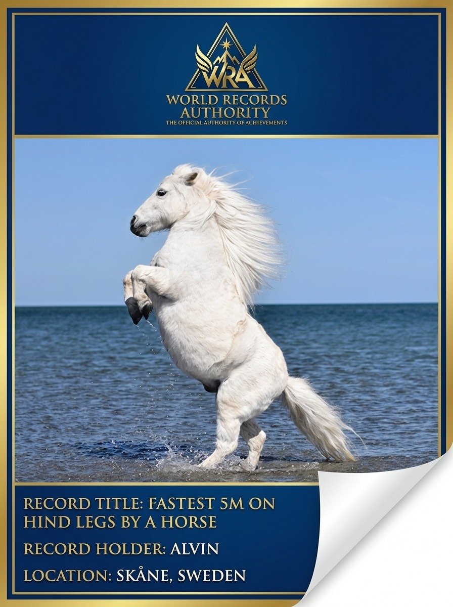 Alvin the Shetland pony on hind legs
