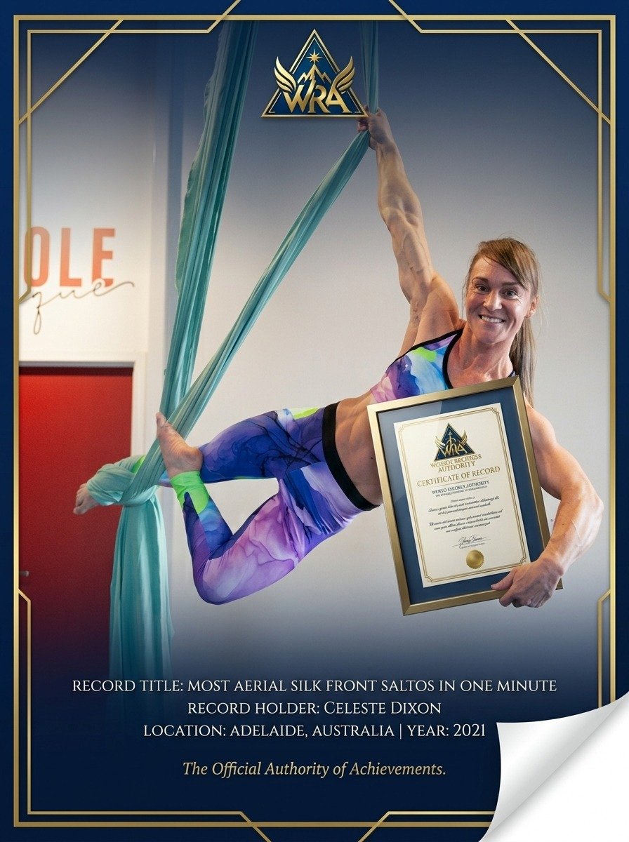 Celeste Dixon aerial silk front saltos