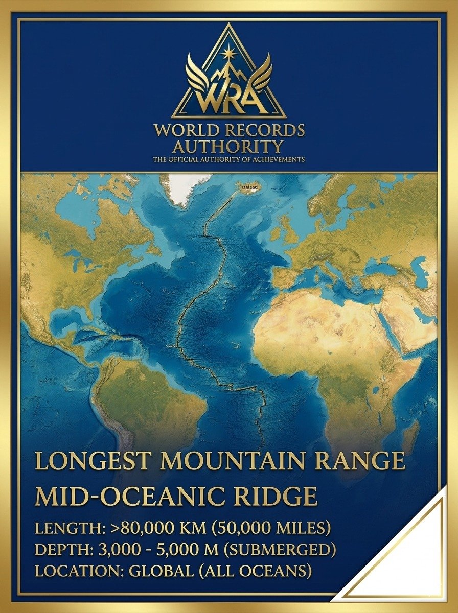 Longest Mountain Range Mid-Oceanic Ridge